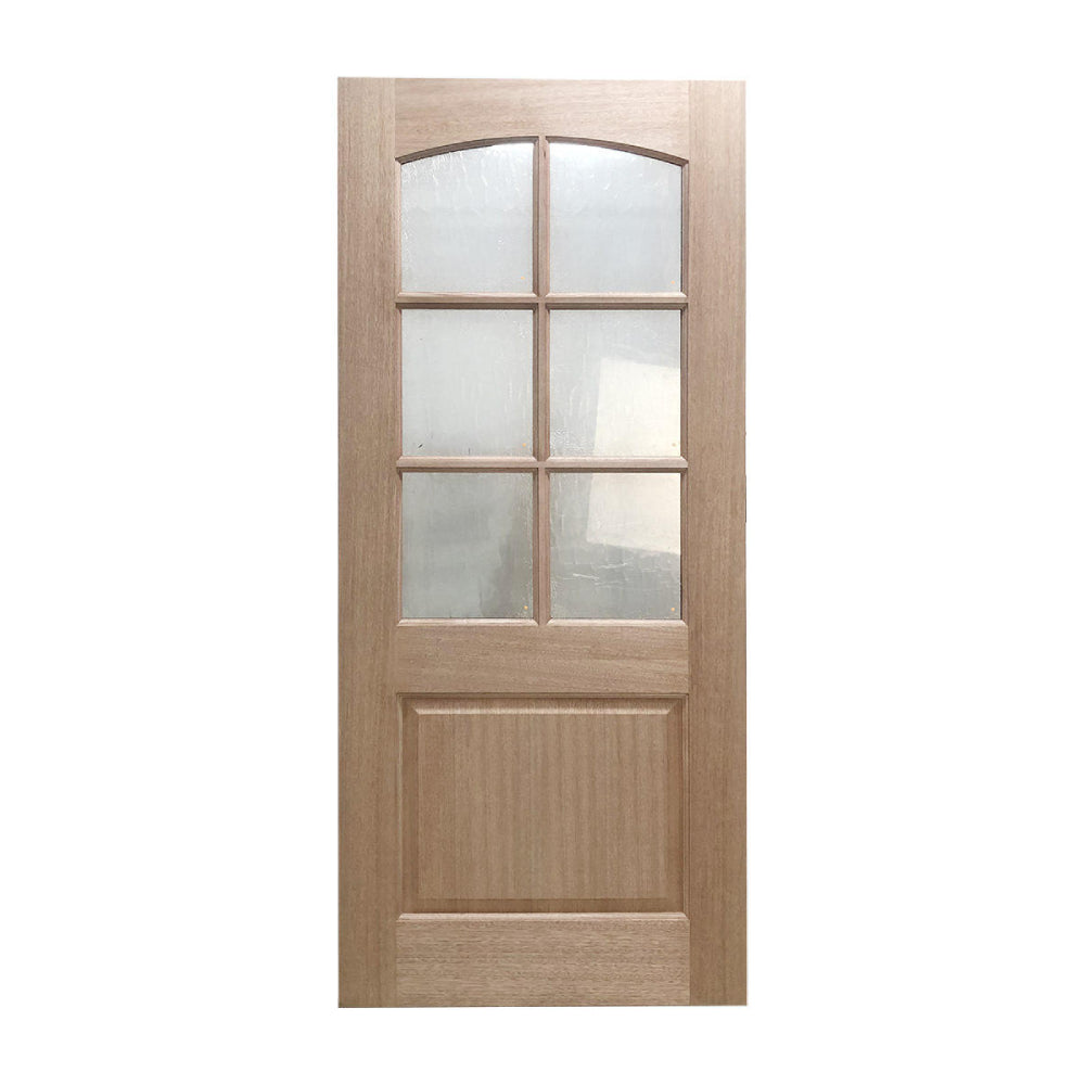 3 ft. 6 in. x8 ft. Exterior Mahogany Door Slab Arched 6 Lite