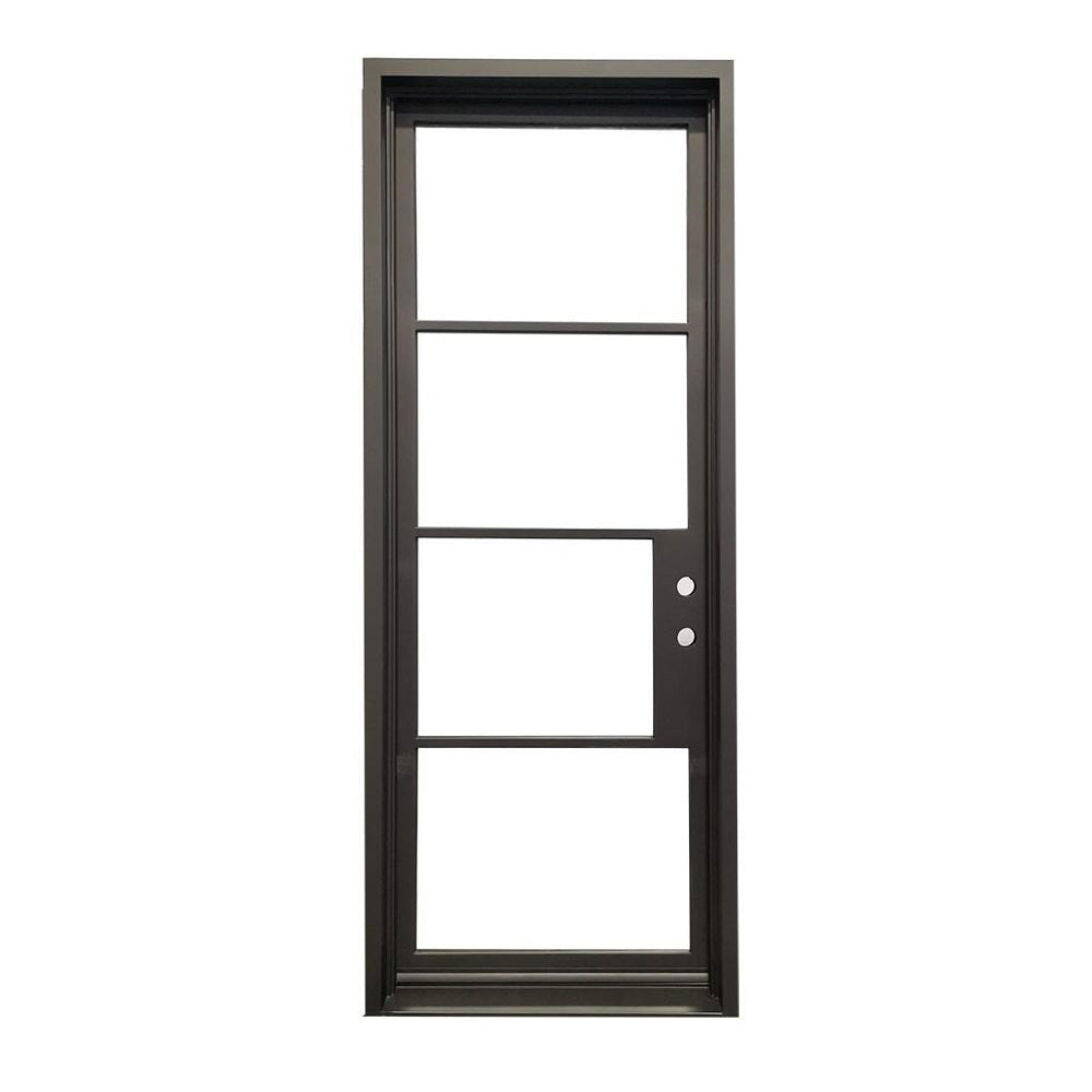 3 ft. 6 in. x 8 ft. Single Exterior Wrought Iron Door
