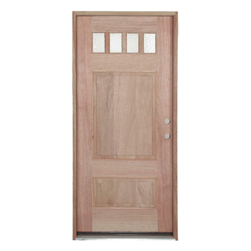 3 ft. x 6 ft. 8 in. Exterior Mahogany Door Craftsman Style with 1/7 Glass
