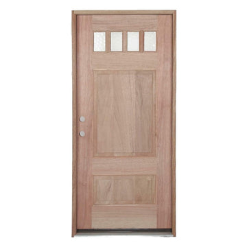 3 ft. x 6 ft. 8 in. Exterior Mahogany Door Craftsman Style with 1/7 Glass