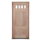 3 ft. x 6 ft. 8 in. Exterior Mahogany Door Craftsman Style with 1/7 Glass