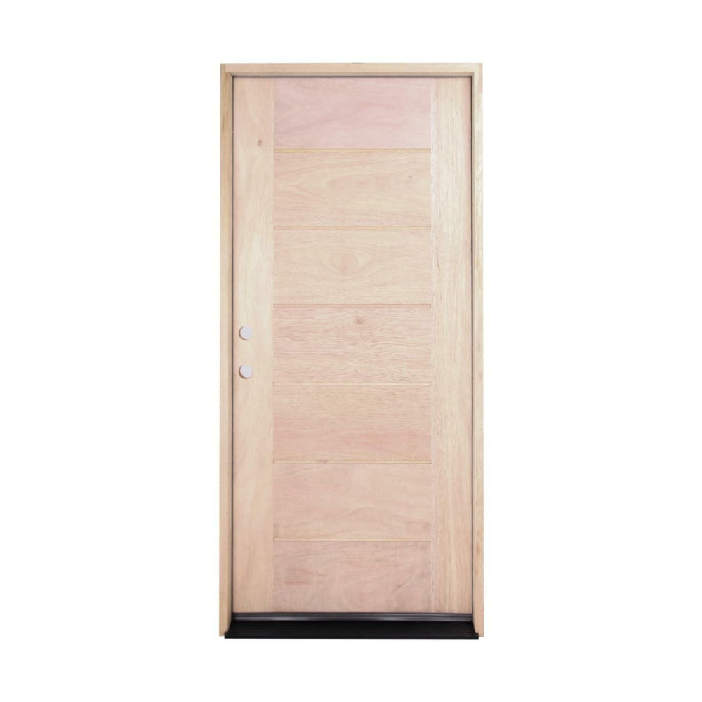 3 ft. x 6 ft. 8 in. Exterior Mahogany Door Horizontal Line