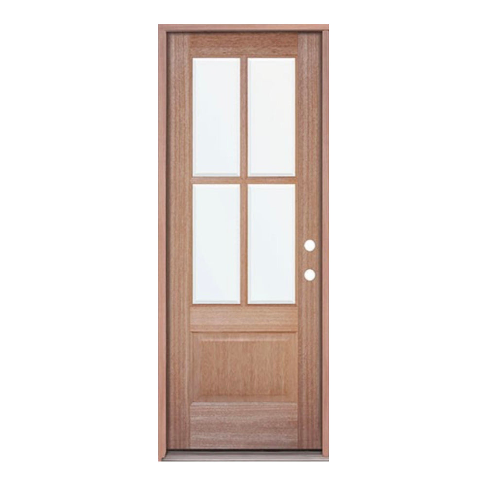 3 ft. x 6 ft. 8 in. Mahogany Classic 4 Lite Prehung Exterior Door