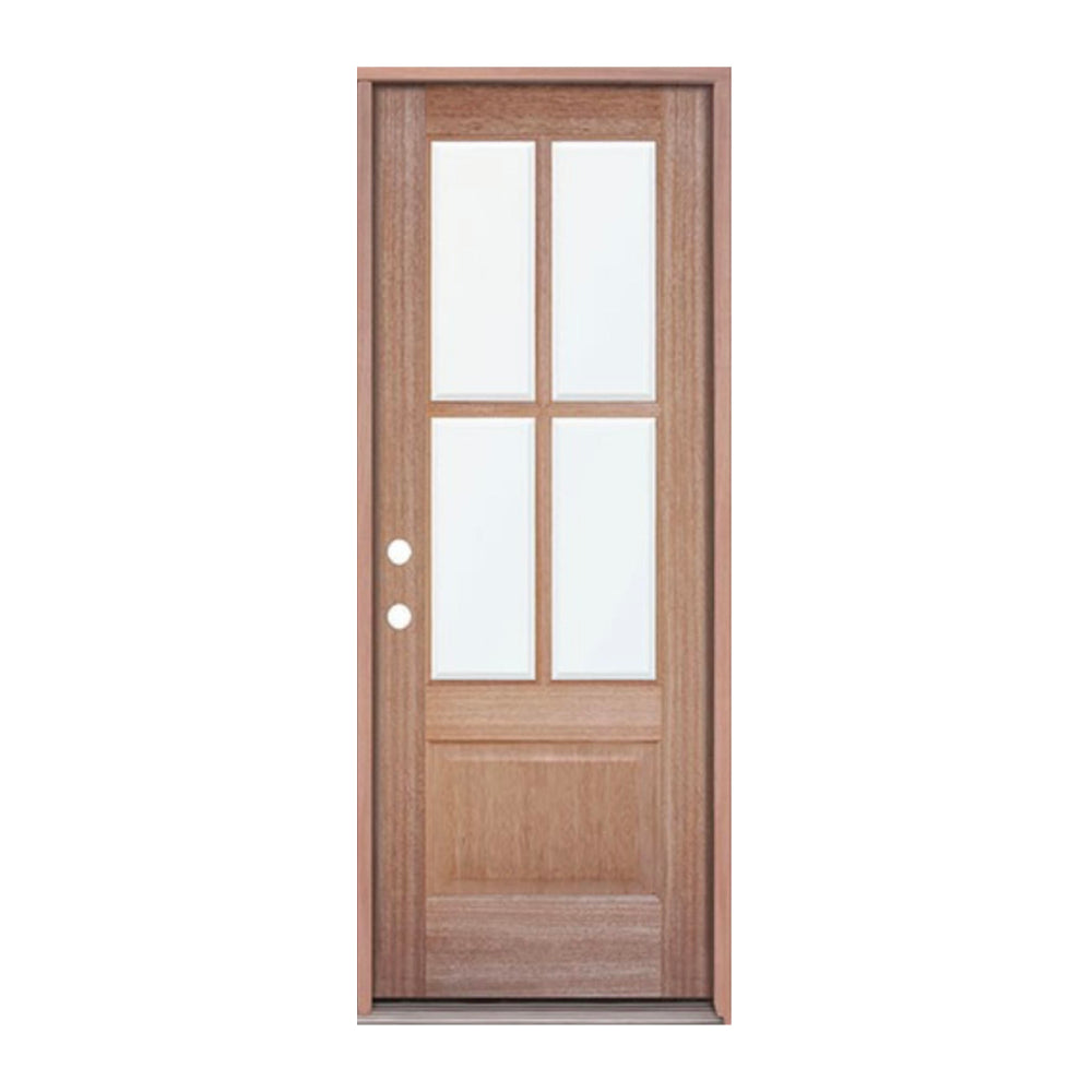 3 ft. x 6 ft. 8 in. Mahogany Classic 4 Lite Prehung Exterior Door