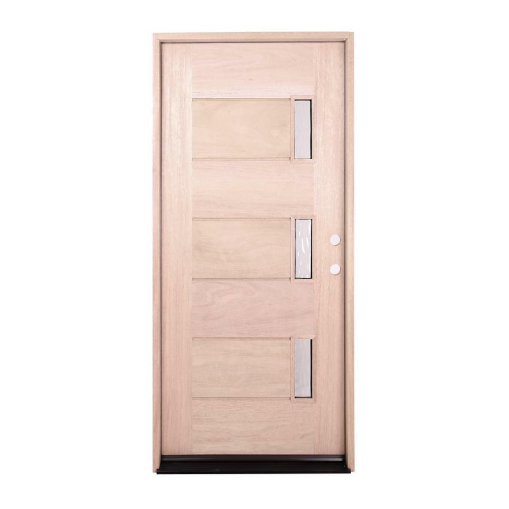 3 ft. x 6 ft. 8 in. Mahogany Prehung Front Door with Three Line Glass
