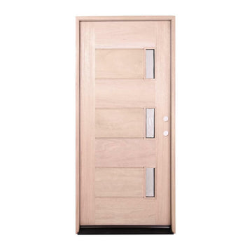 3 ft. x 6 ft. 8 in. Mahogany Prehung Front Door with Three Line Glass