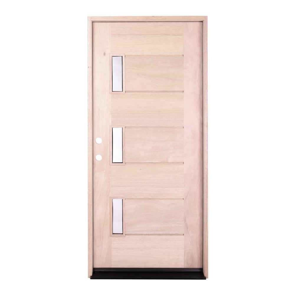 3 ft. x 6 ft. 8 in. Mahogany Prehung Front Door with Three Line Glass