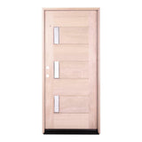 3 ft. x 6 ft. 8 in. Mahogany Prehung Front Door with Three Line Glass