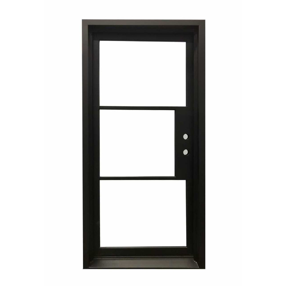 Puerta de hierro forjado para exterior individual de 3 pies x 6 pies 8 pulgadas