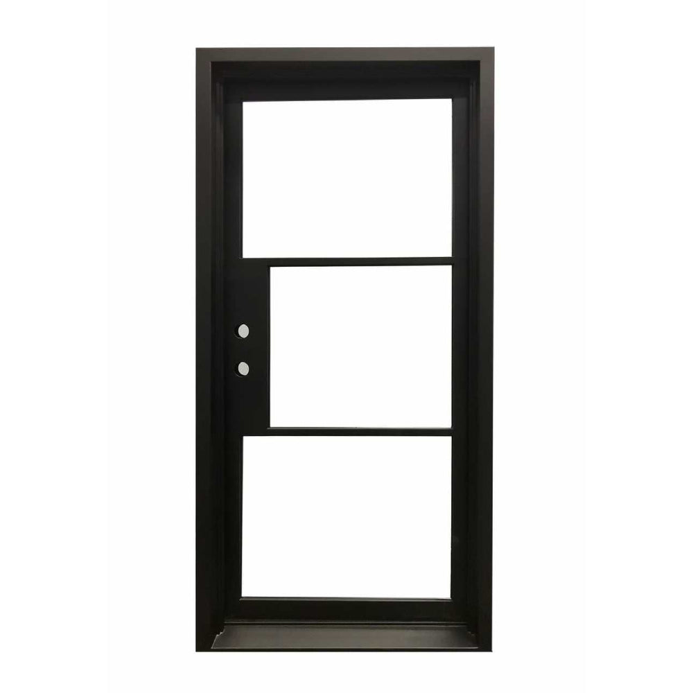 Puerta de hierro forjado para exterior individual de 3 pies x 6 pies 8 pulgadas
