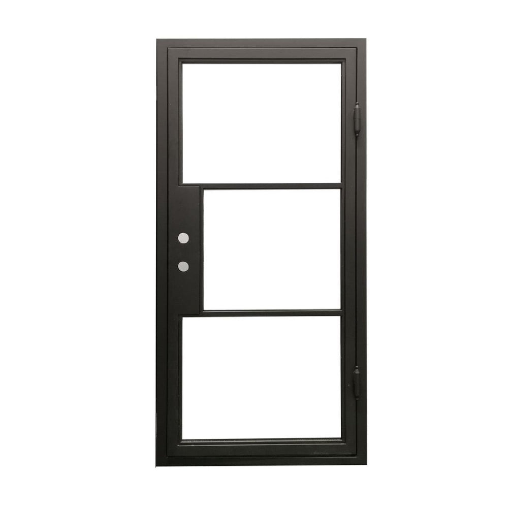 Puerta de hierro forjado para exterior individual de 3 pies x 6 pies 8 pulgadas