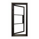 Puerta de hierro forjado para exterior individual de 3 pies x 6 pies 8 pulgadas