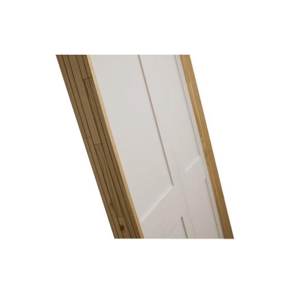 3 ft. x 6 ft. 8 in. White Shaker 2-Panel Solid Core Primed MDF Prehung Interior French Door