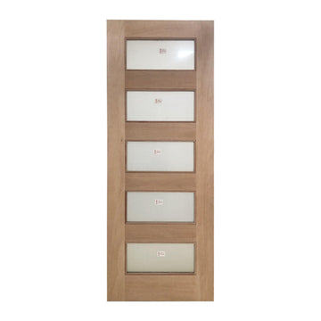 3 ft. x8 ft. Exterior Mahogany Door Slab Modern 5 Lite