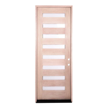 3 ft. x 8 ft. Exterior Mahogany Prehung Door Modern 8 Lite