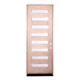 Puerta precolgada exterior de caoba de 3 pies x 8 pies, moderna, de 8 lados