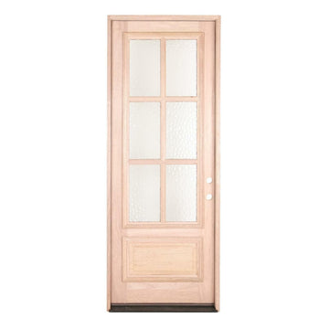 3 ft. x 8 ft. Exterior Mahogany Prehung Single Door with 6 Lite