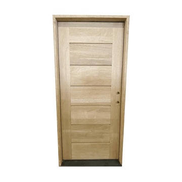 3 ft. x 8 ft. Horizontal Line Exterior Mahogany Door