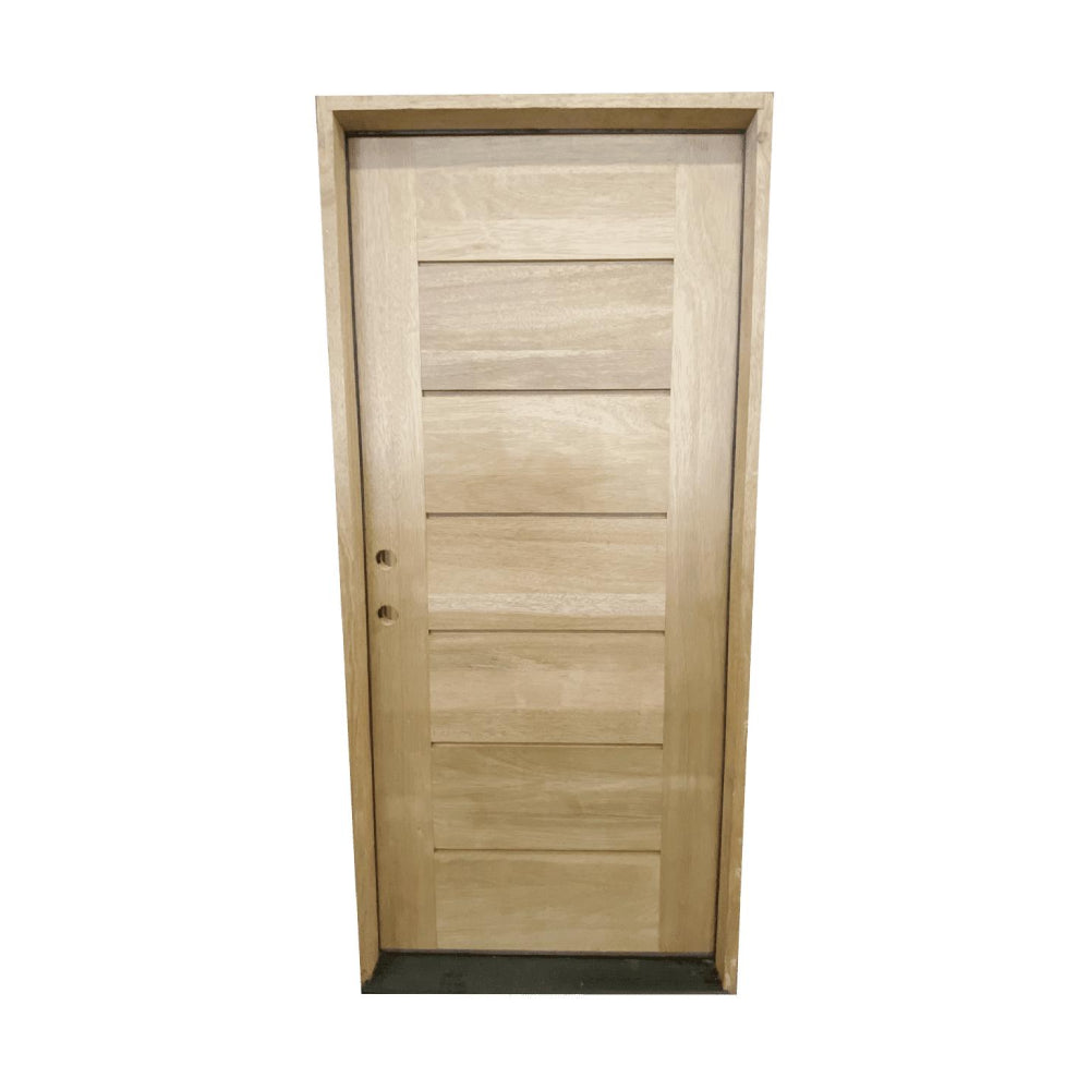 Puerta exterior de caoba con líneas horizontales de 3 pies x 8 pies