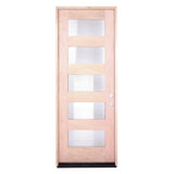 3 ft. x 8 ft. Mahogany Exterior Prehung Door Modern 5 Lite