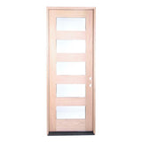 3 ft. x 8 ft. Mahogany Exterior Prehung Door Modern 5 Lite