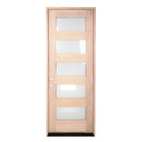 3 ft. x 8 ft. Mahogany Exterior Prehung Door Modern 5 Lite