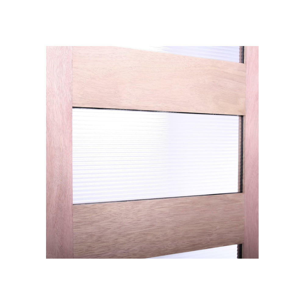 3 ft. x 8 ft. Mahogany Exterior Prehung Door Modern 5 Lite