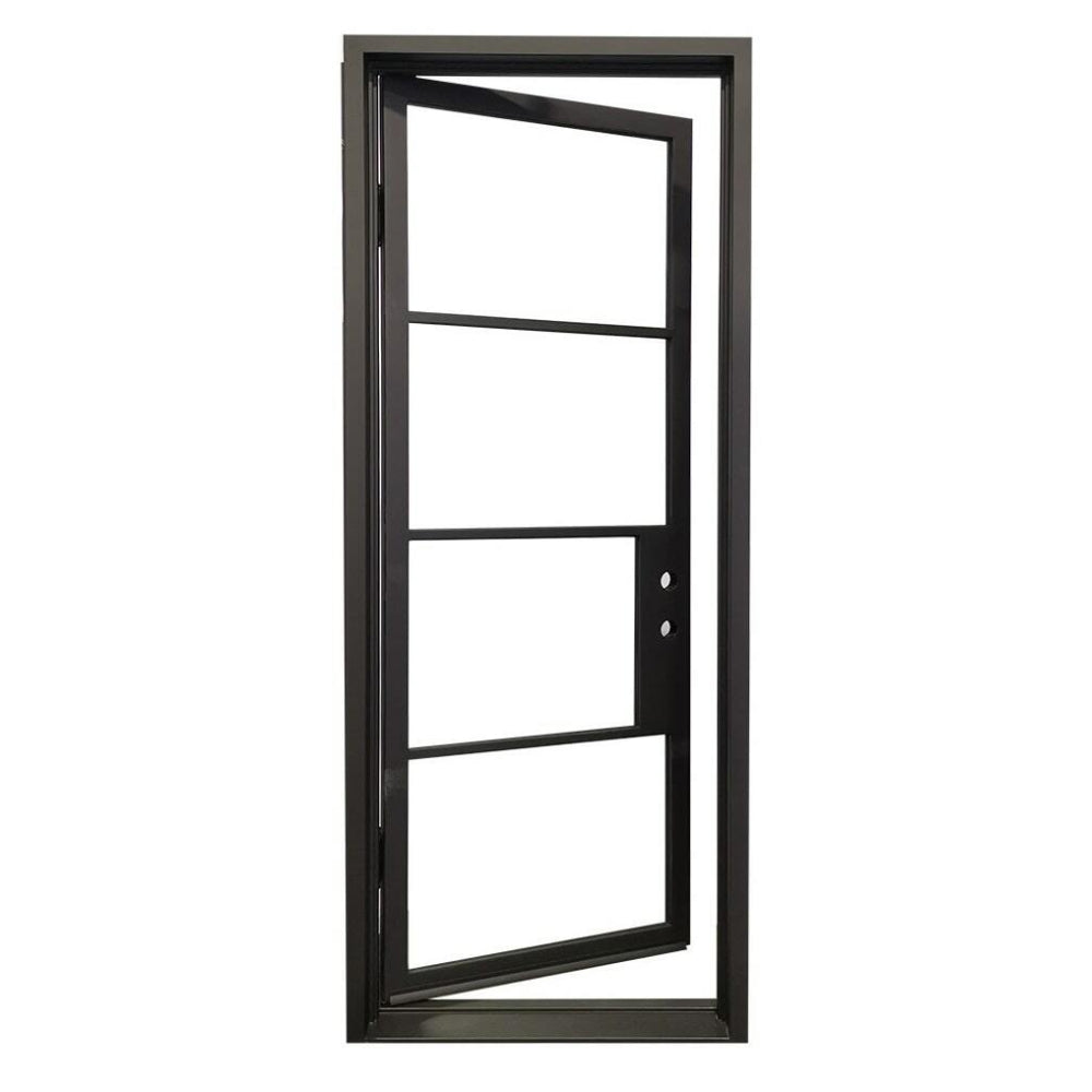 3 ft. x 8 ft. Single Exterior Wrought Iron Door