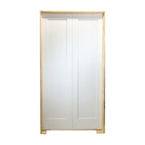Puerta francesa interior precolgada de 1 panel de MDF con imprimación y núcleo sólido, de estilo Shaker, color blanco, de 3 pies x 8 pies