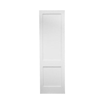 Losa para puerta interior de MDF con imprimación de núcleo sólido de 2 paneles, estilo Shaker blanco, de 3 pies x 8 pies