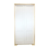 Puerta francesa interior precolgada de MDF con núcleo sólido, de 2 paneles, color blanco, de 3 pies x 8 pies, con imprimación Shaker