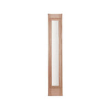 Puerta exterior de caoba de 4 pies 5 pulg. x 6 pies 8 pulg. con líneas horizontales y una ventana lateral