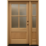 4/5x6/8 Exterior Mahogany Door with 4 Lites Without Trim and One Sidelight