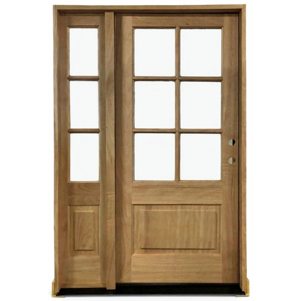 4/5x6/8 Exterior Mahogany Door with 6 Lites Without Trim and One Sidelight