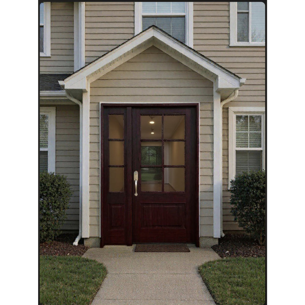 4/5x6/8 Exterior Mahogany Door with 6 Lites Without Trim and One Sidelight