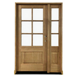 4/5x6/8 Exterior Mahogany Door with 6 Lites Without Trim and One Sidelight