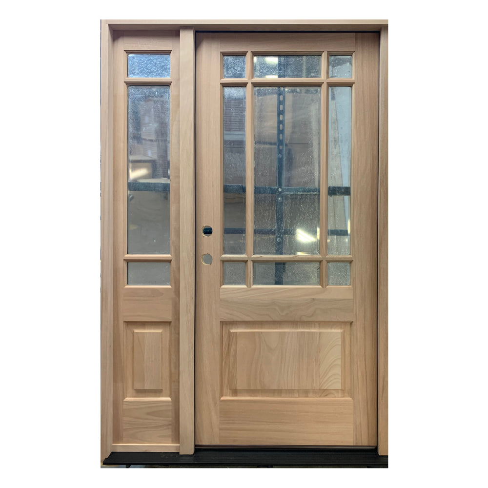 4/5x6/8 Prairie Style Exterior Wood Door with 1 Sidelite