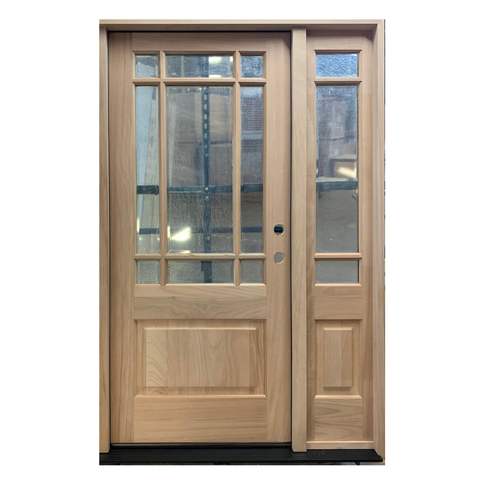 4/5x6/8 Prairie Style Exterior Wood Door with 1 Sidelite