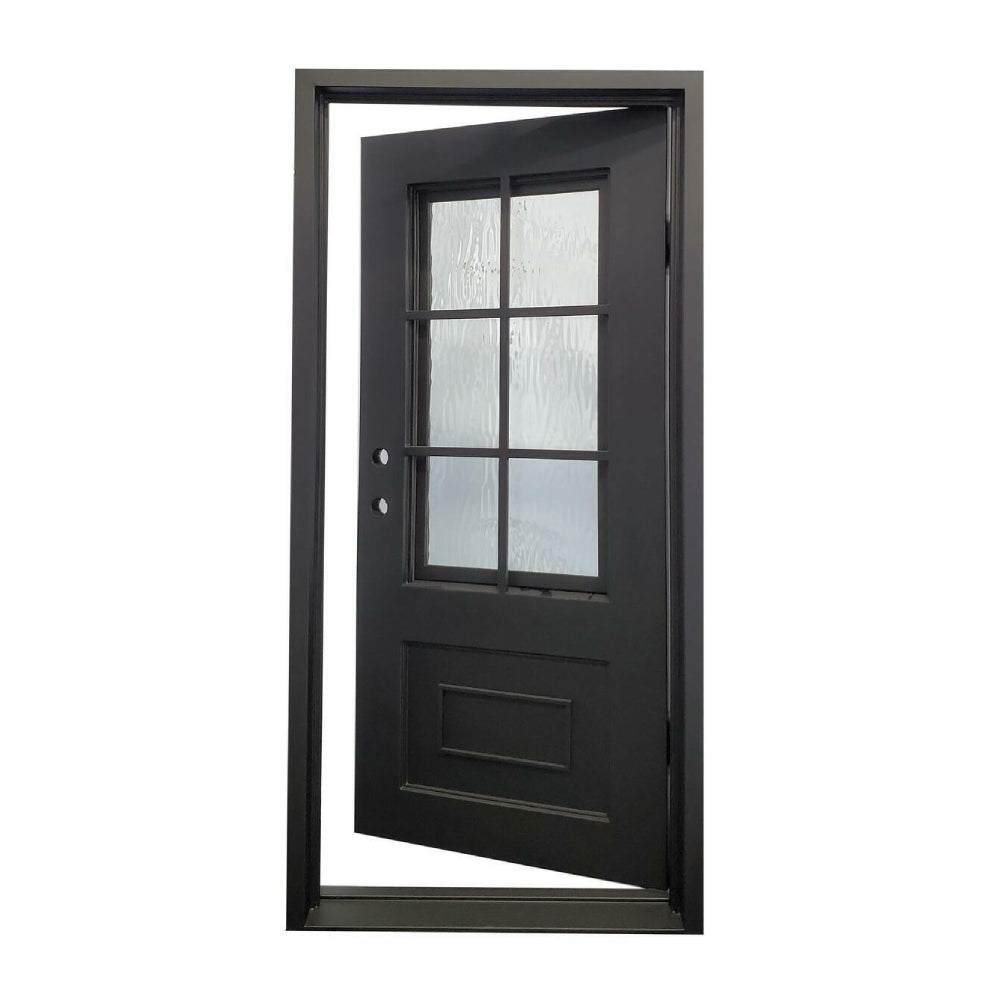 3 ft. x 6 ft. 8 in. 6 Lite Exterior Wrought Iron Door