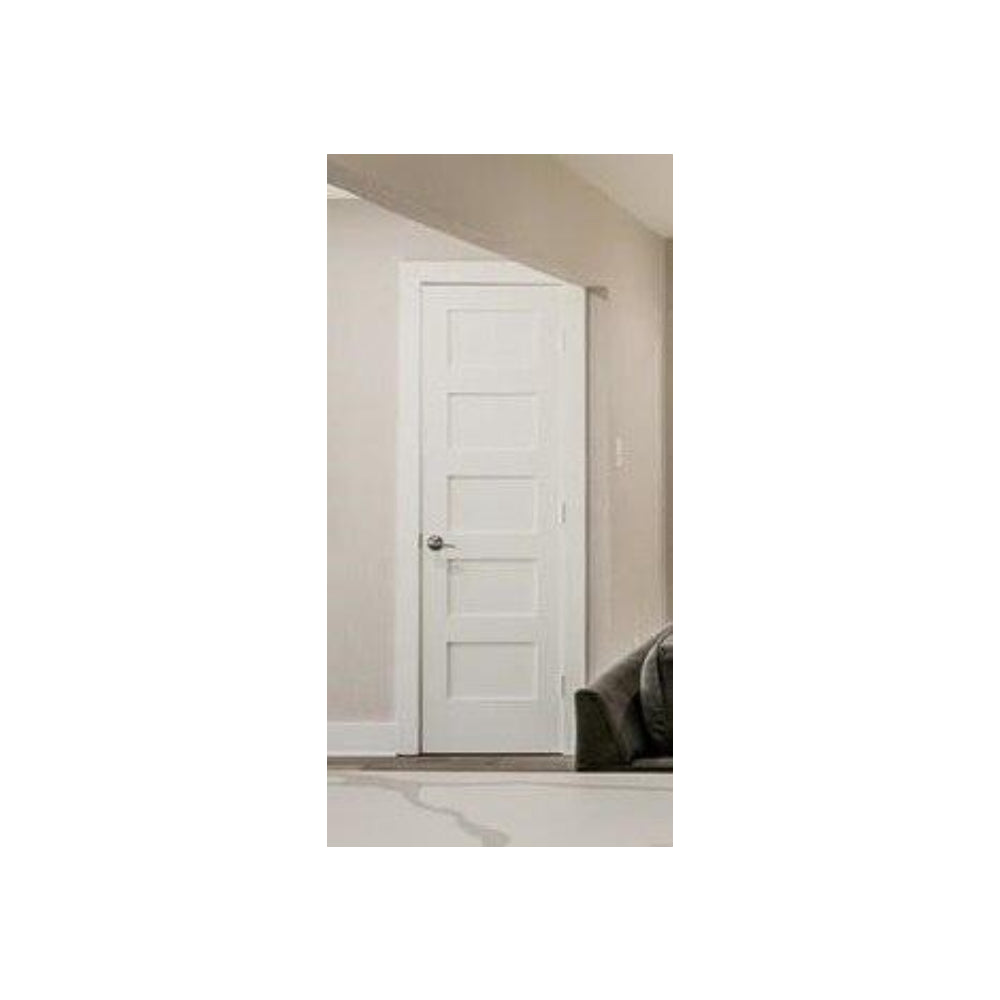 28 in. x 6 ft. 8 in. Shaker 5-Panel Solid Core Primed MDF Prehung Interior Door