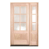 4 ft. 5 in. x6 ft. 8 in. Exterior Mahogany Door with 6 Lites and One Sidelight