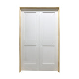 4 ft. x 6 ft. 8 in. White Shaker 2-Panel Solid Core Primed MDF Prehung Interior French Door