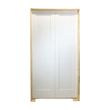 Puerta francesa interior precolgada de 1 panel de MDF con imprimación y núcleo sólido, de estilo Shaker, color blanco, de 4 pies x 8 pies