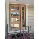 53 in x 80 in Exterior Mahogany Door | 1 Lite with Left Sidelight