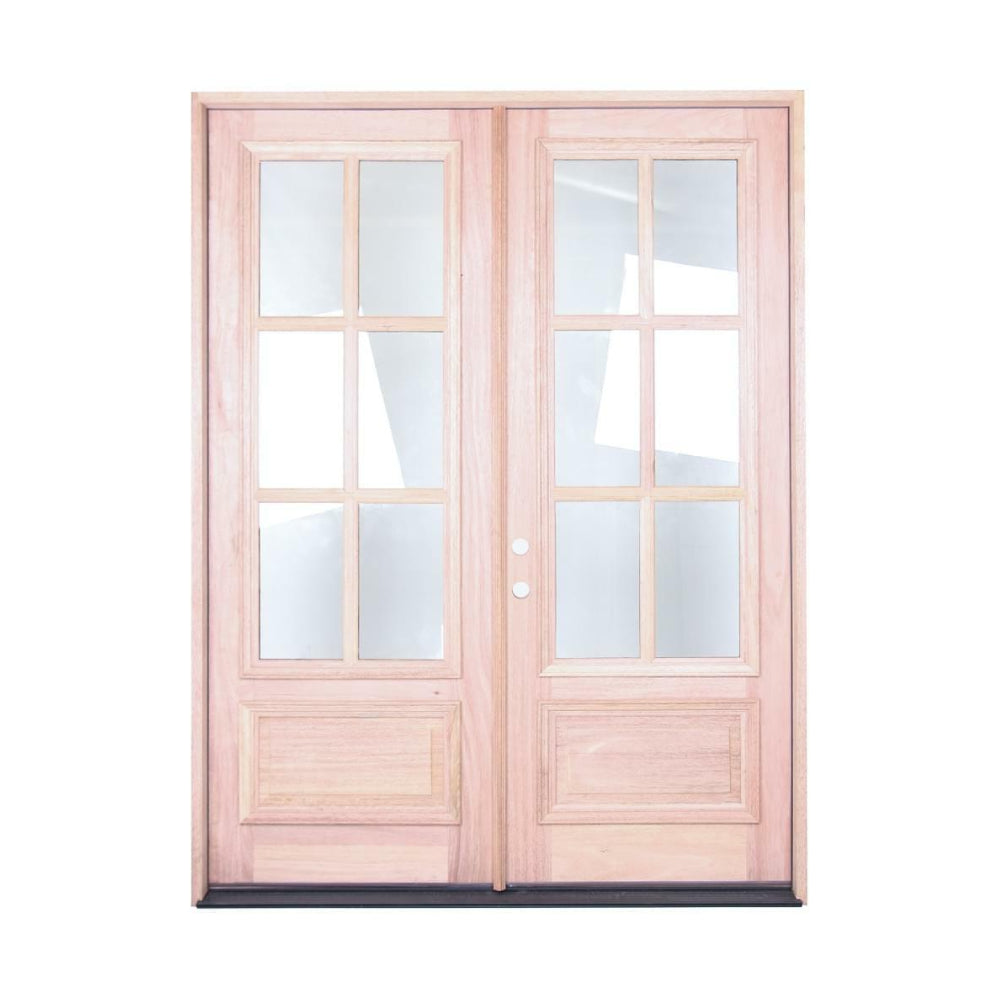 6 ft. x 8 ft. Exterior Mahogany Prehung Double Door 6 Lite