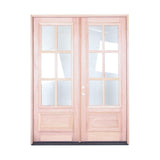 6 ft. x 8 ft. Exterior Mahogany Prehung Double Door 6 Lite