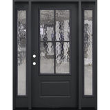 5/3x6/8 Prehung 4 Lite Fiberglass Door With Sidelites in Black