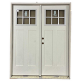 5/6x6/8 Craftsman 6 Lite Double Prehung Fiberglass Primed Door