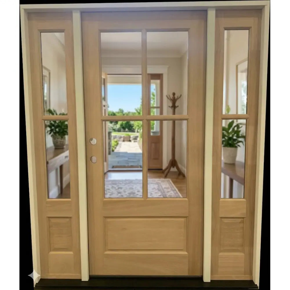 5/9x6/8 Exterior Mahogany Door 3/4 4 Lite with Sidelights