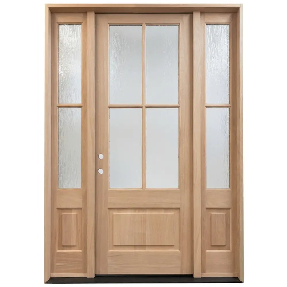 5/9x8/0 Exterior Mahogany Door 4 Lite with Sidelights